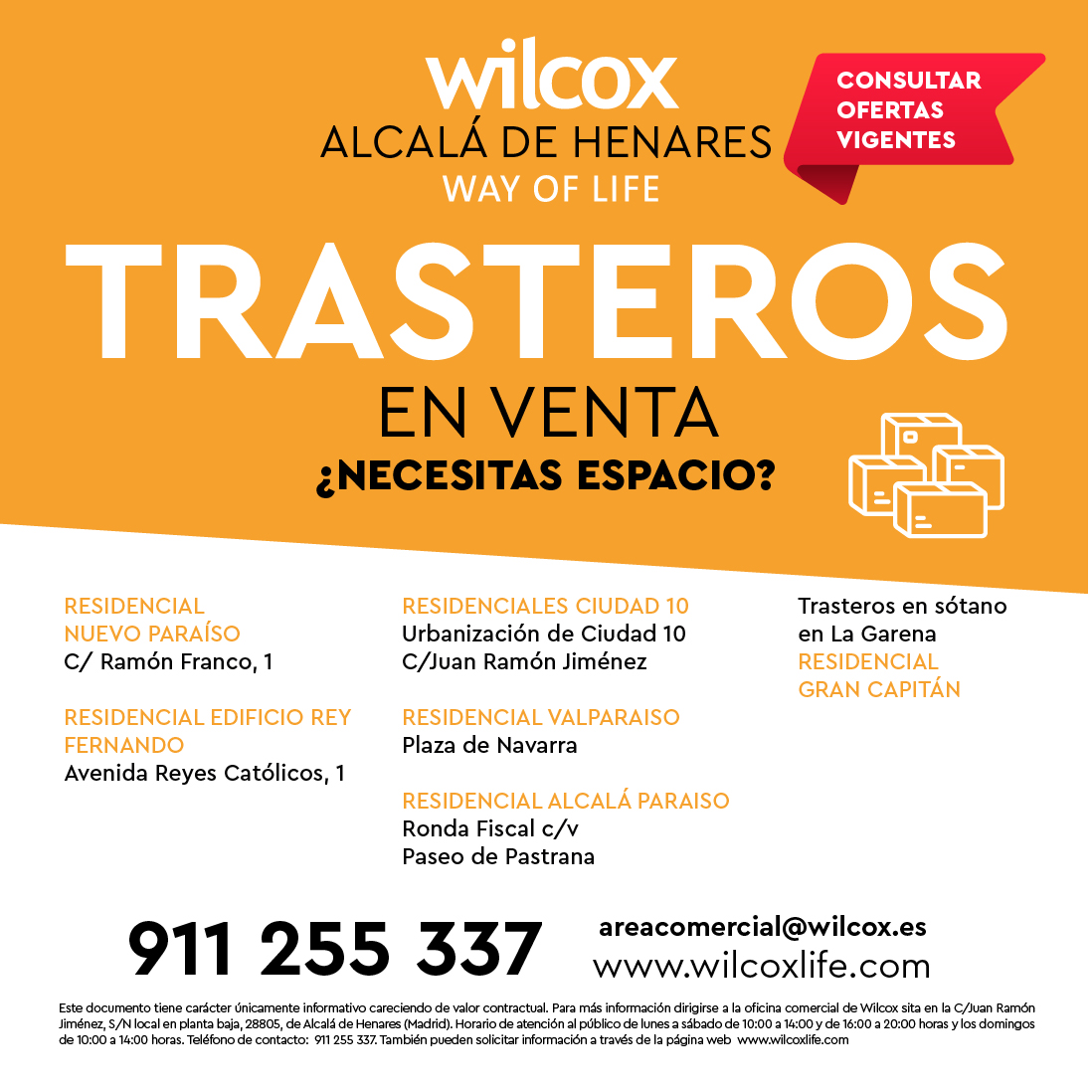Trasteros disponibles en Alcalá de Henares